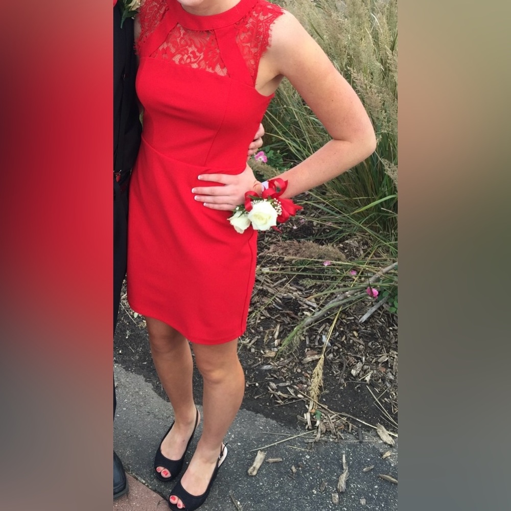 EXPRESS RED LACE DRESS
